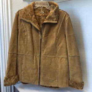 Vintage Winlit suede and faux fur coat